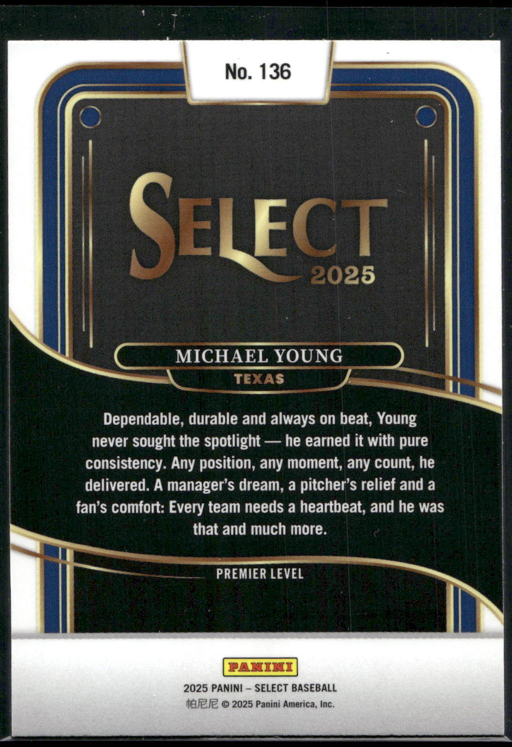 2025 Panini Select #136 Michael Young