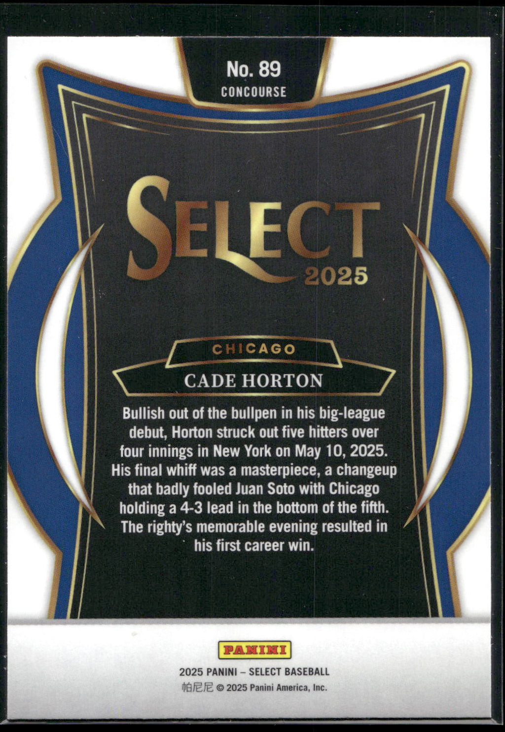 2025 Panini Select #89 Cade Horton