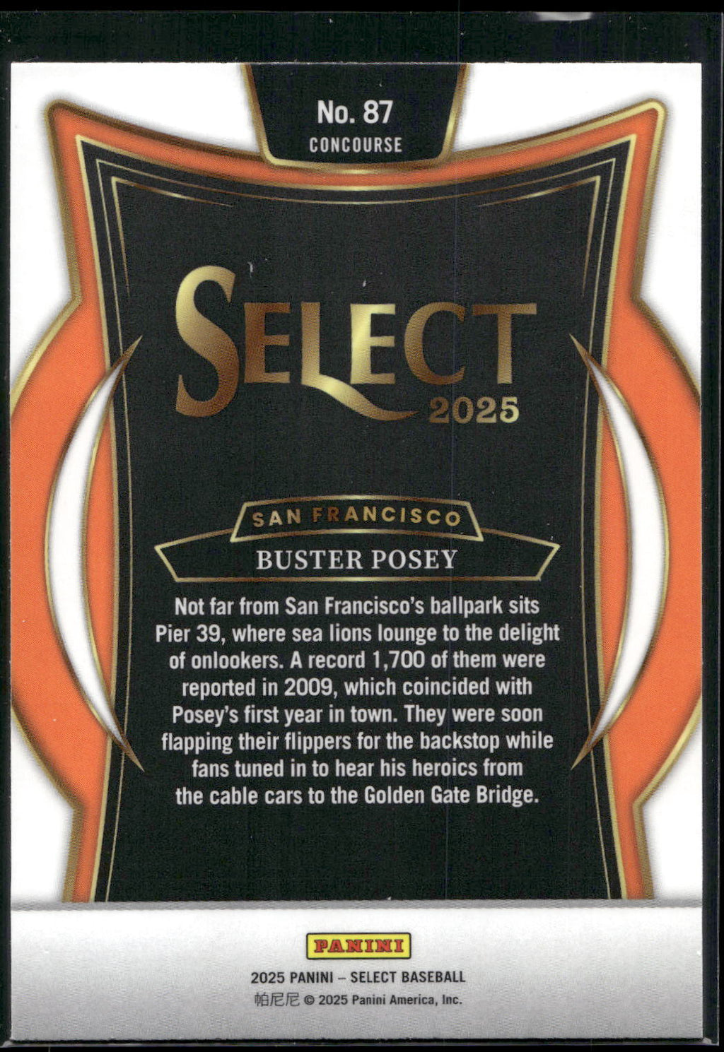 2025 Panini Select #87 Buster Posey