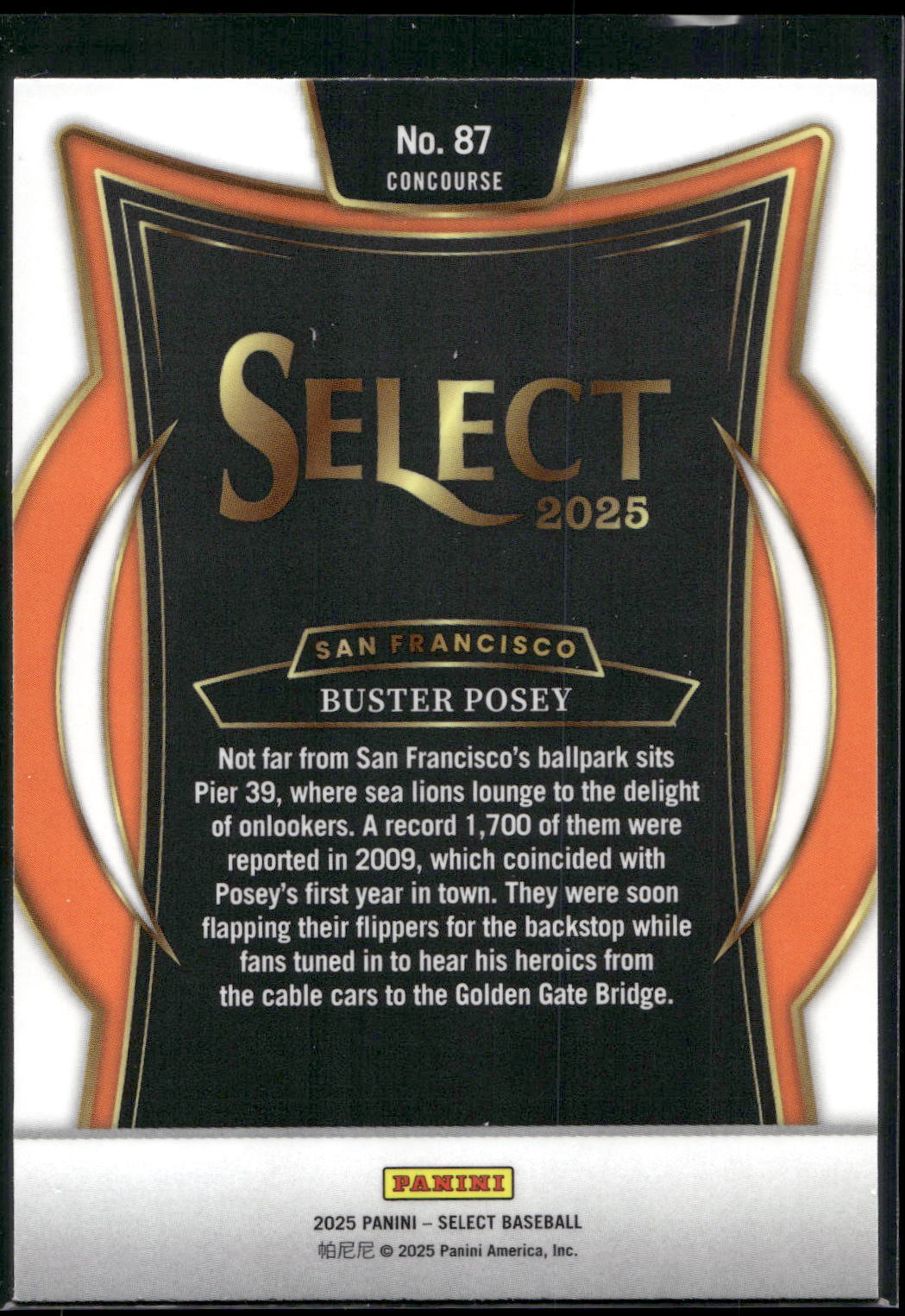 2025 Panini Select #87 Buster Posey