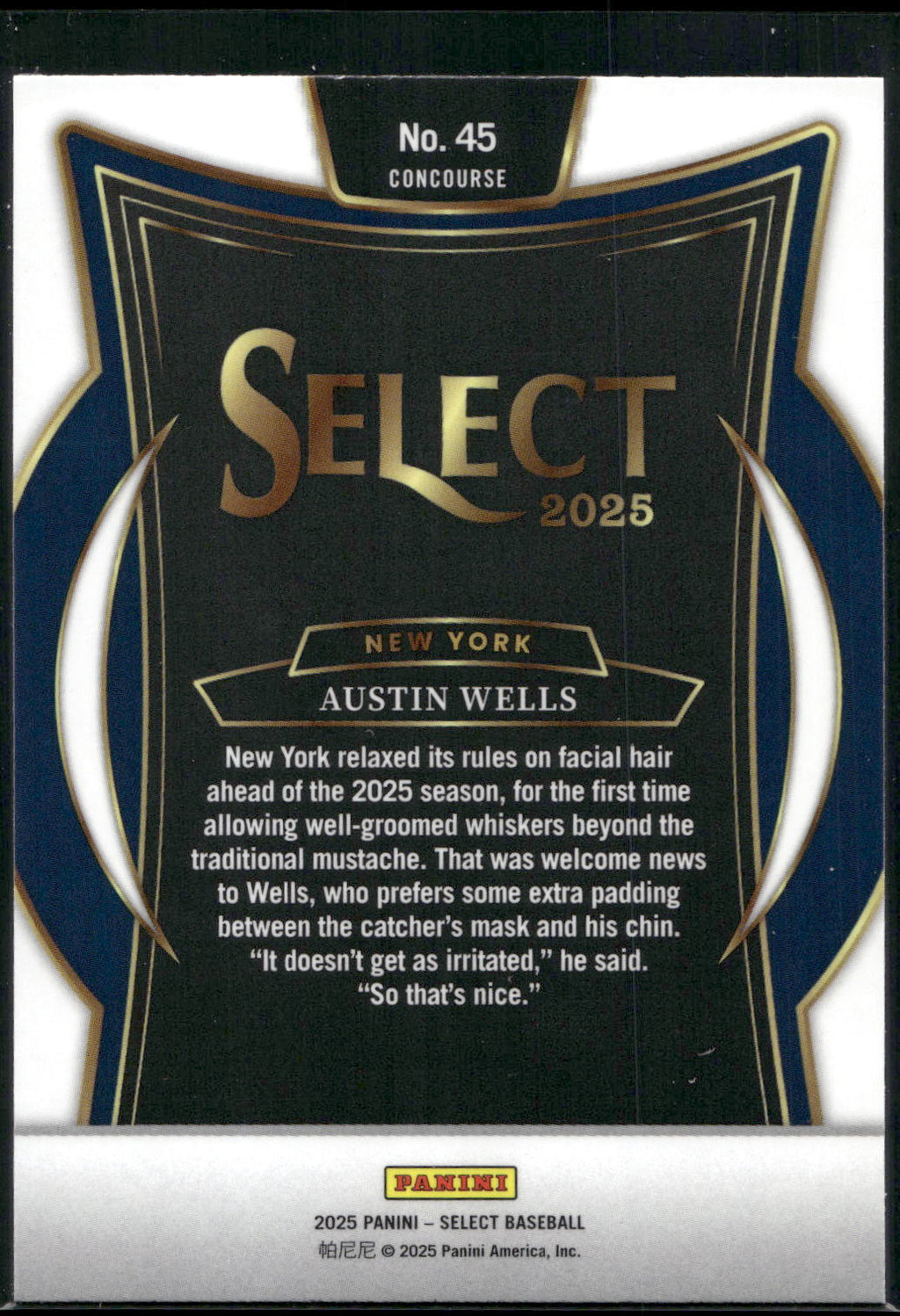 2025 Panini Select #45 Austin Wells