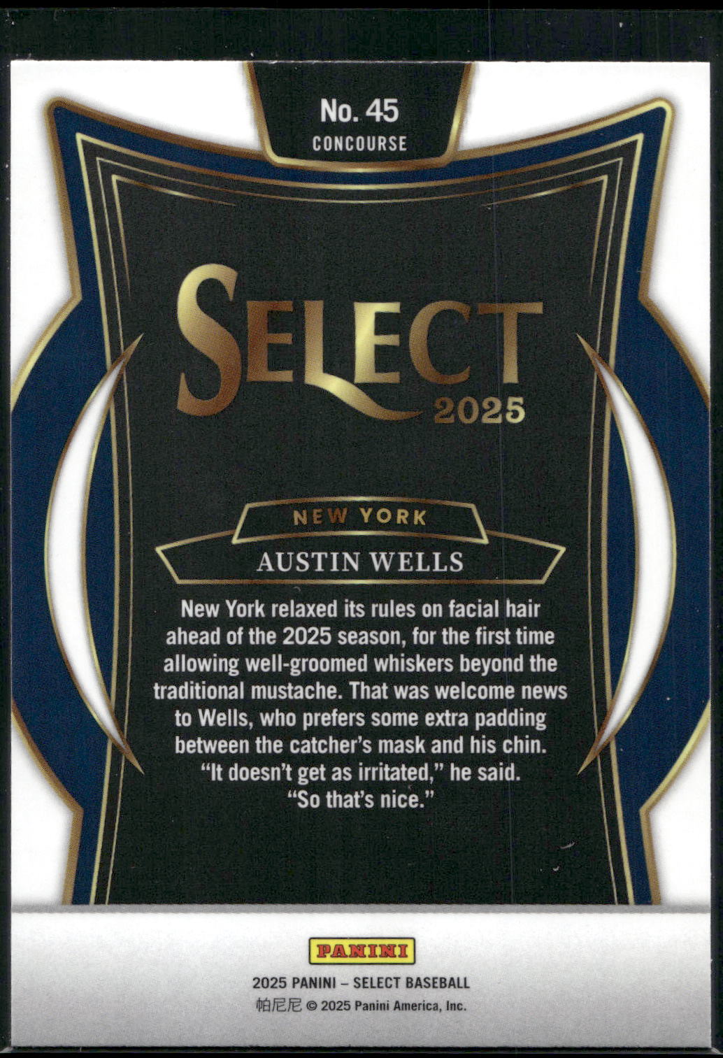 2025 Panini Select #45 Austin Wells