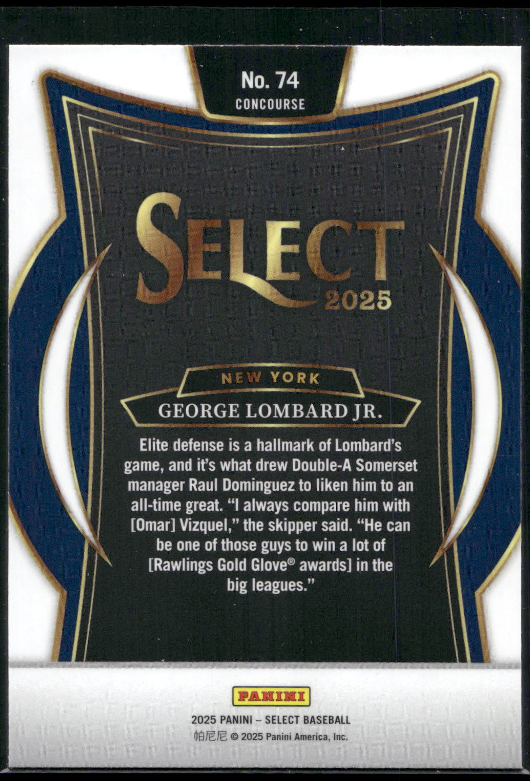 2025 Panini Select #74 George Lombard Jr.