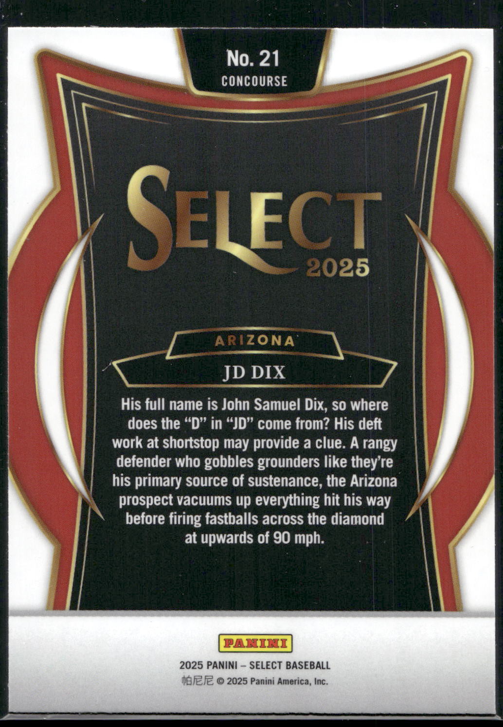 2025 Panini Select #21 JD Dix