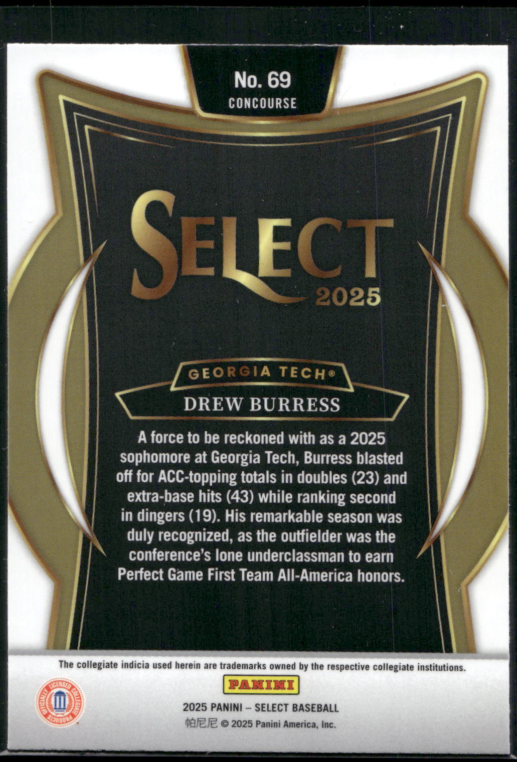 2025 Panini Select #69 Drew Burress