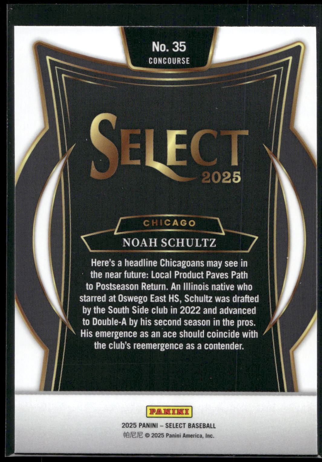 2025 Panini Select #35 Noah Schultz