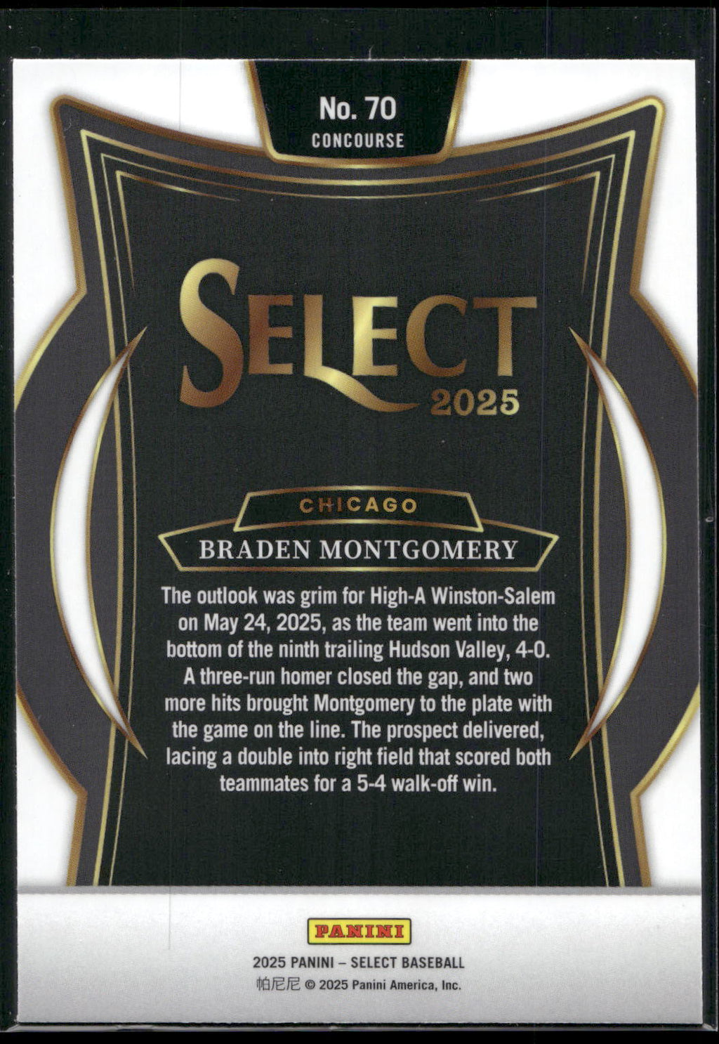 2025 Panini Select #70 Braden Montgomery
