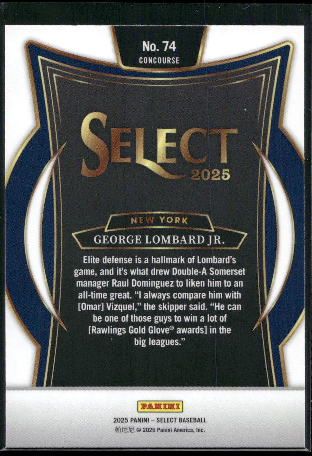 2025 Panini Select #74 George Lombard Jr.