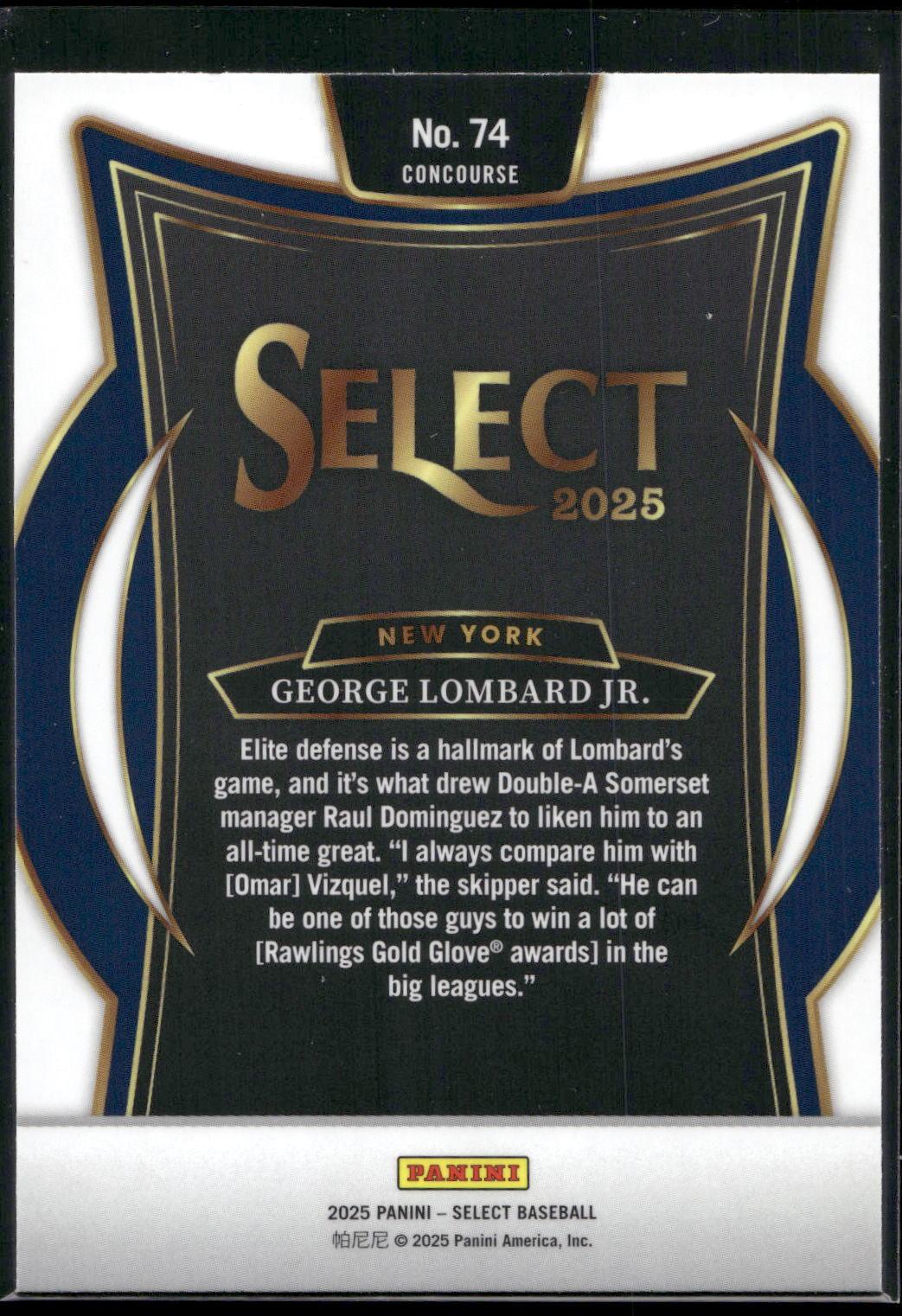 2025 Panini Select #74 George Lombard Jr.
