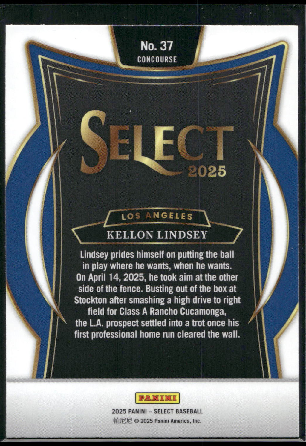 2025 Panini Select #37 Kellon Lindsey
