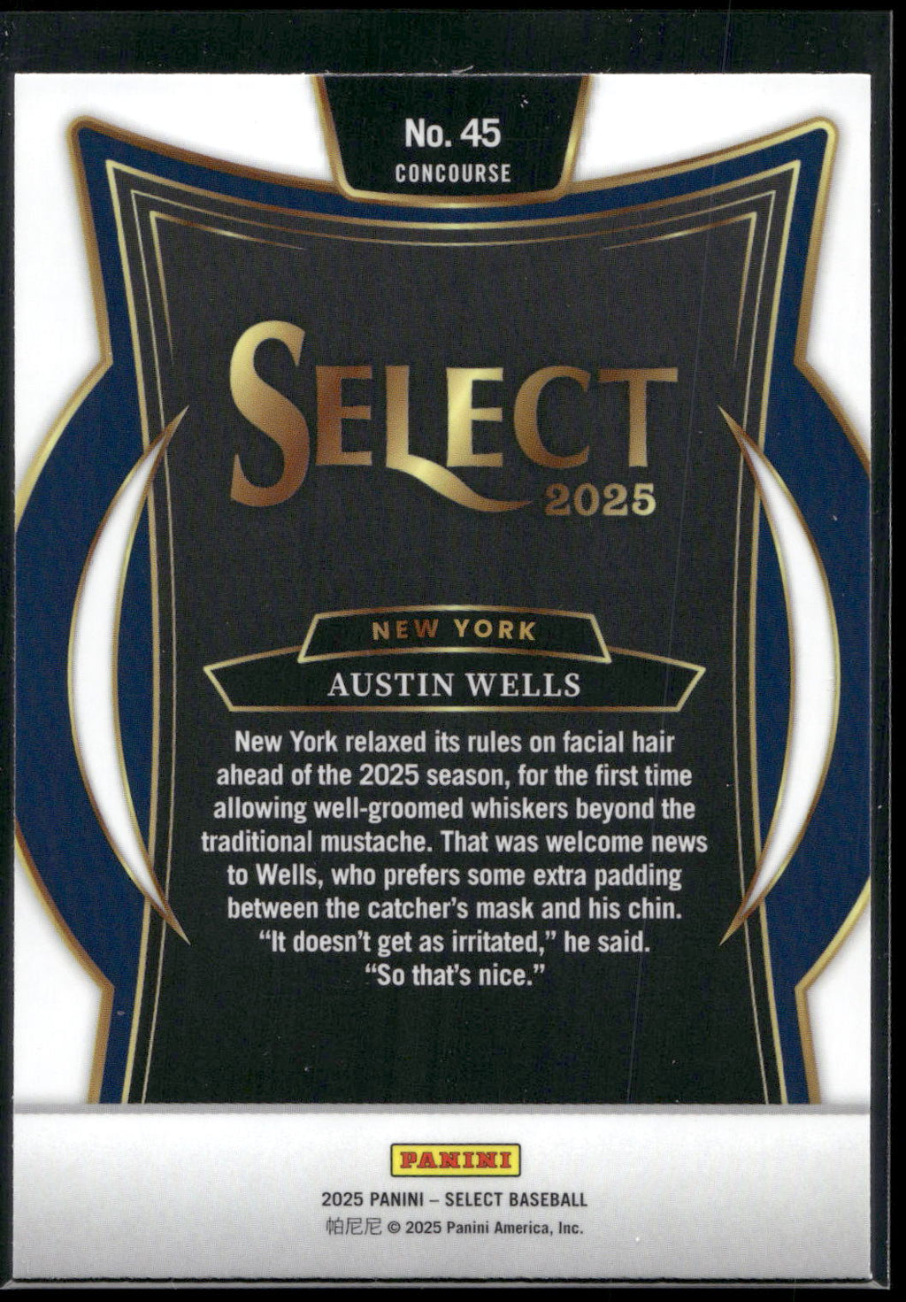 2025 Panini Select #45 Austin Wells