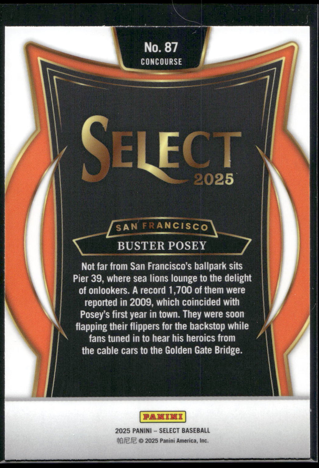 2025 Panini Select #87 Buster Posey