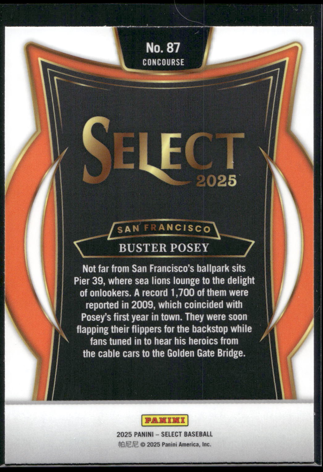 2025 Panini Select #87 Buster Posey