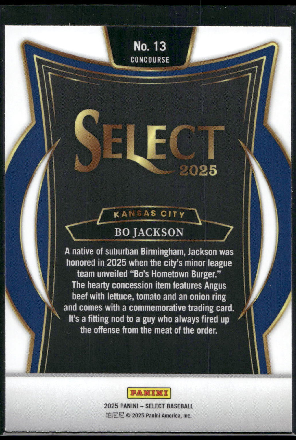 2025 Panini Select #13 Bo Jackson