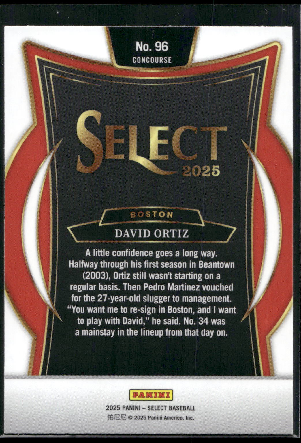 2025 Panini Select #96 David Ortiz