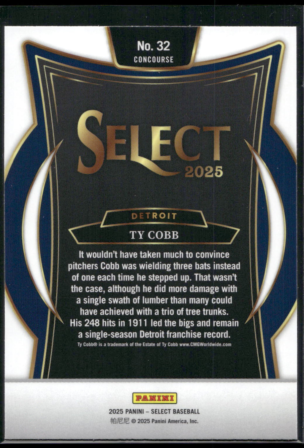 2025 Panini Select #32 Ty Cobb