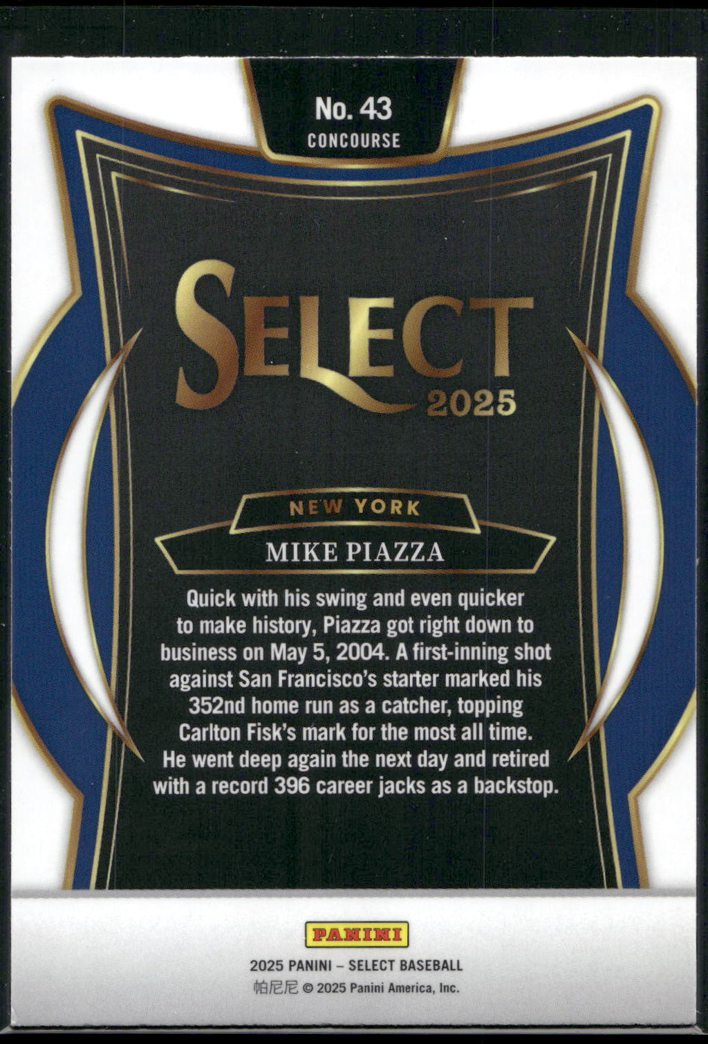 2025 Panini Select #43 Mike Piazza