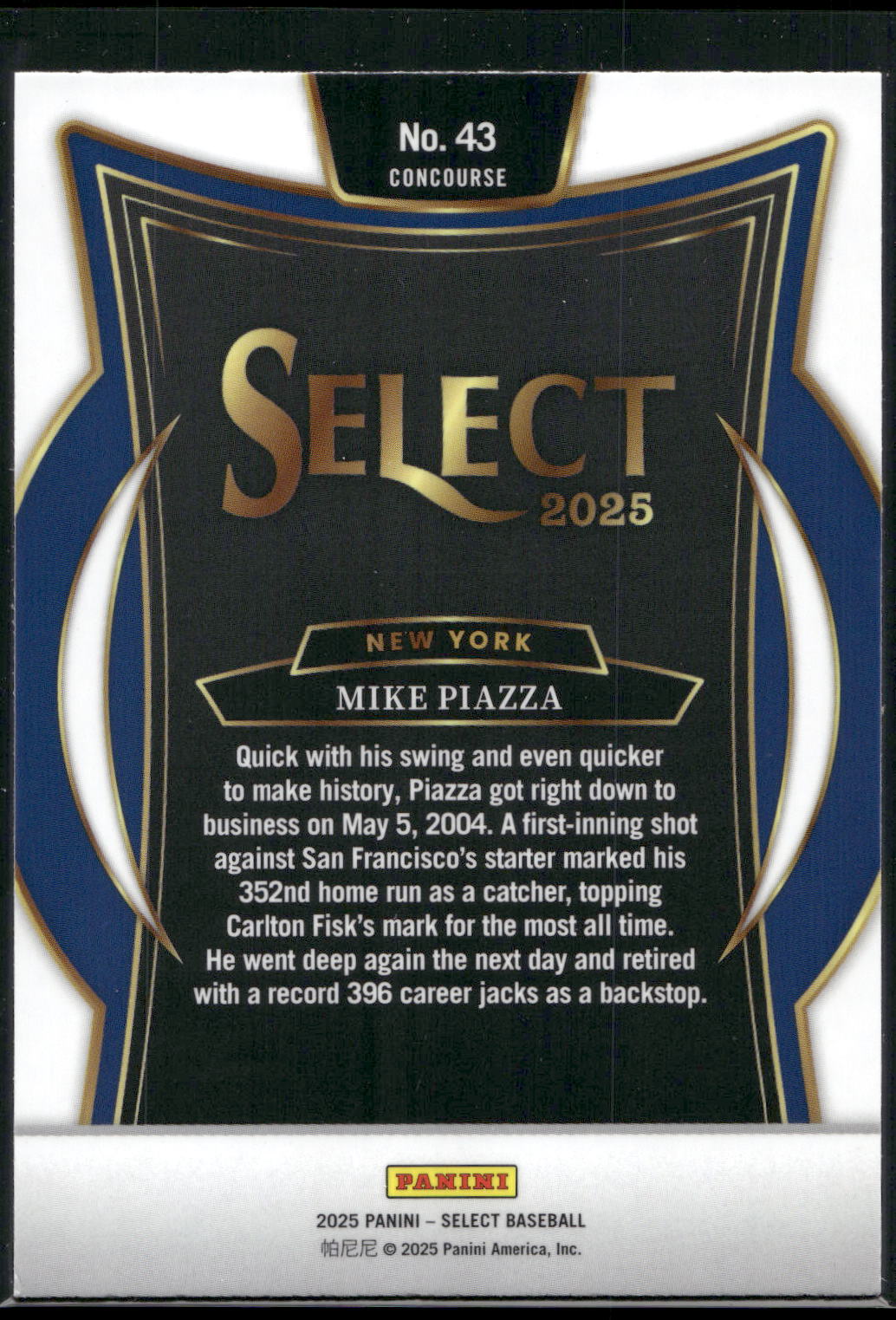 2025 Panini Select #43 Mike Piazza