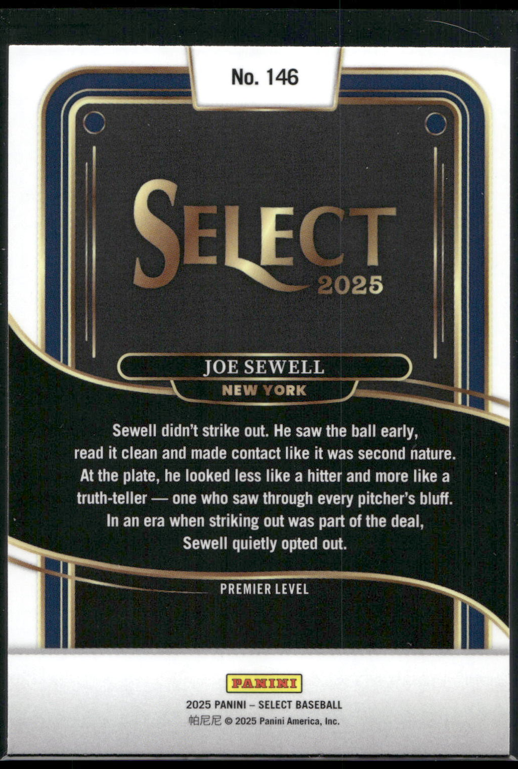 2025 Panini Select #146 Joe Sewell