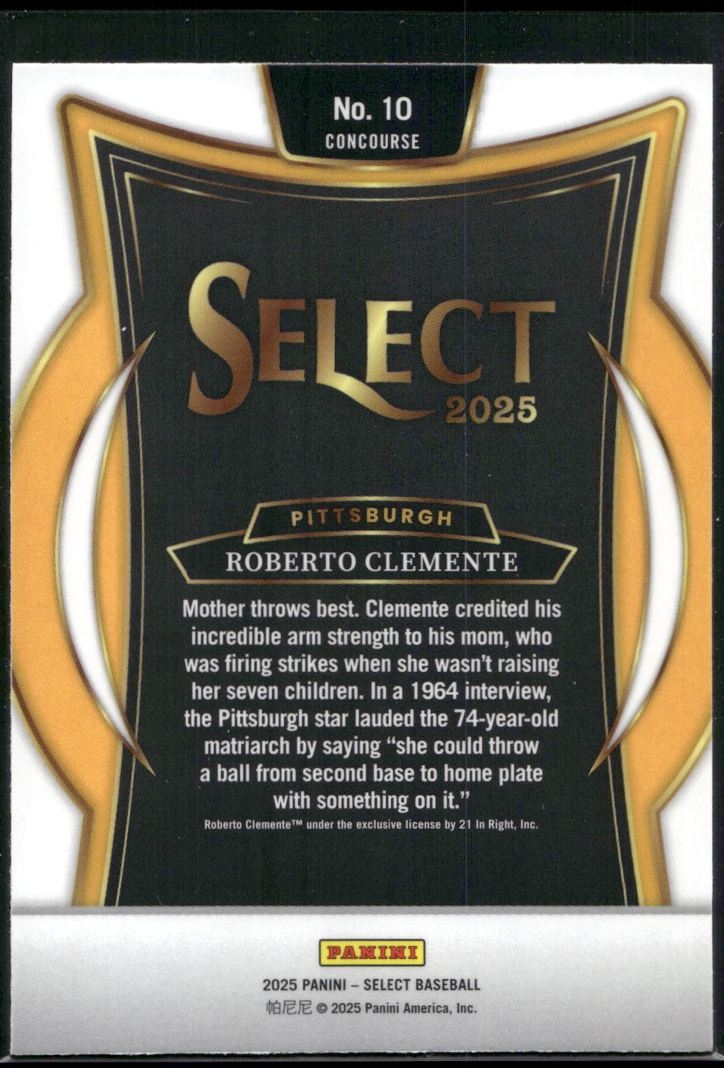 2025 Panini Select #10 Roberto Clemente