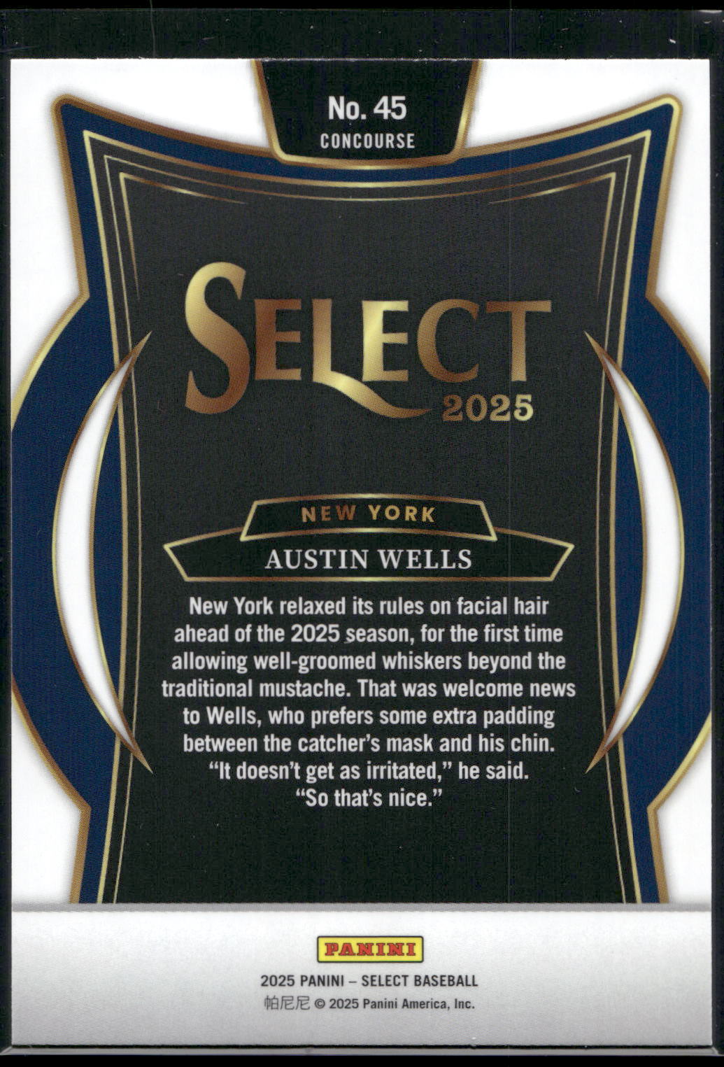2025 Panini Select #45 Austin Wells