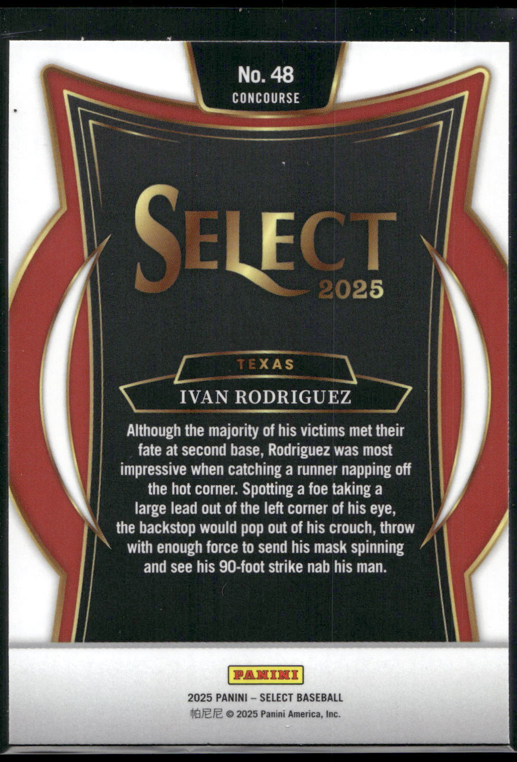 2025 Panini Select #48 Ivan Rodriguez