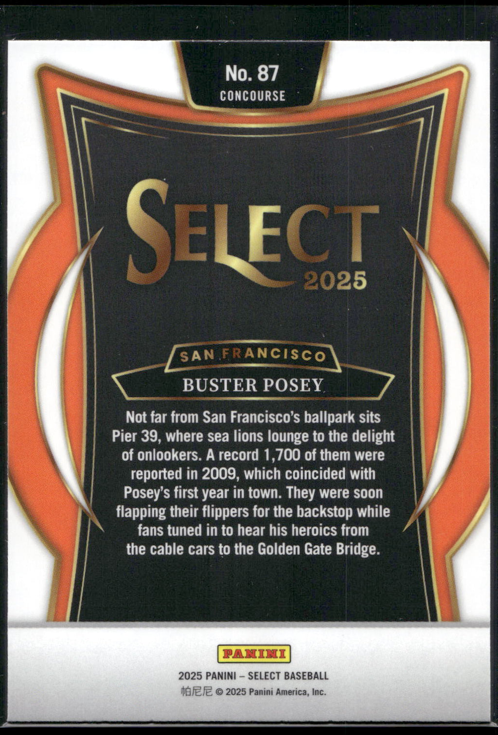 2025 Panini Select #87 Buster Posey
