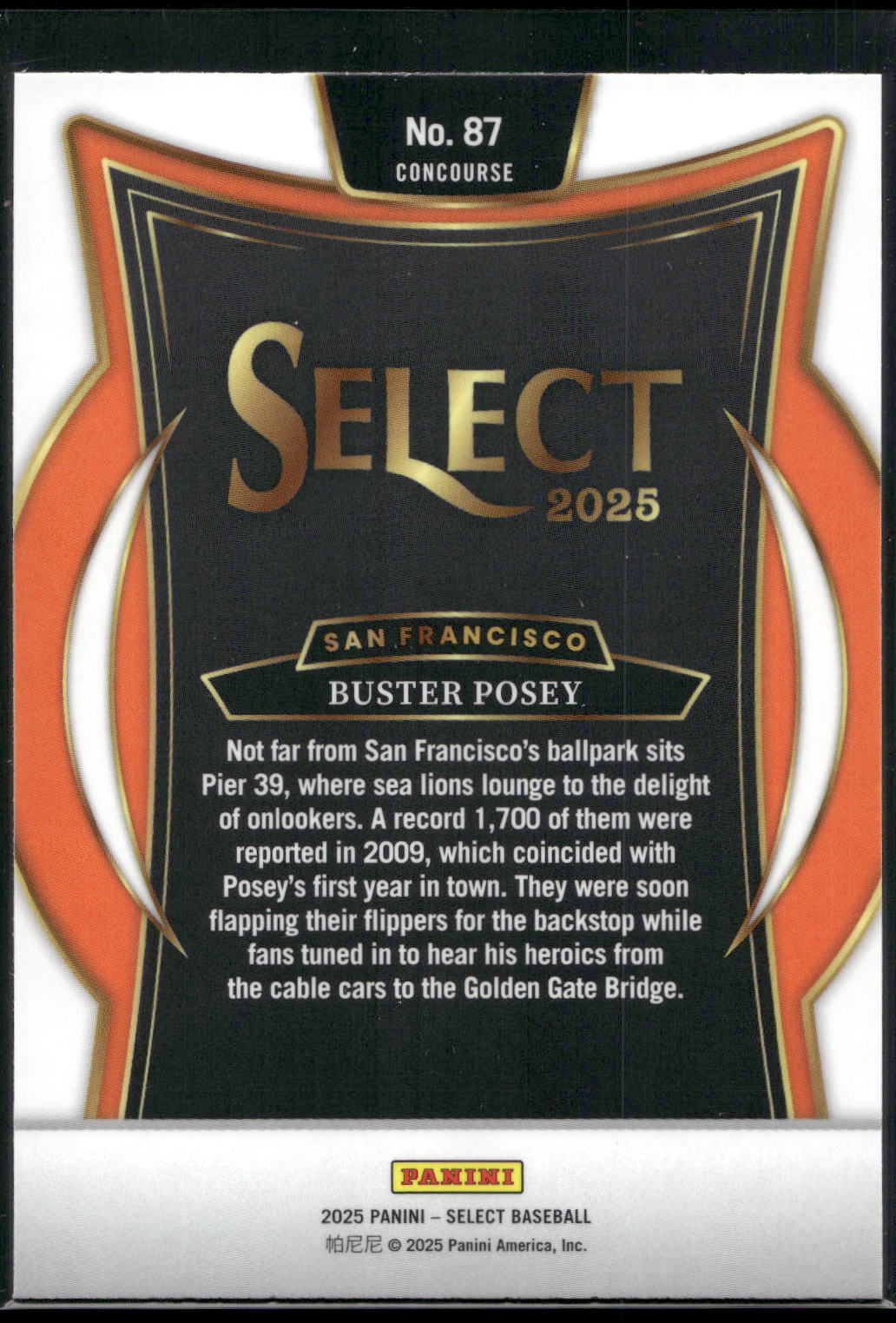2025 Panini Select #87 Buster Posey