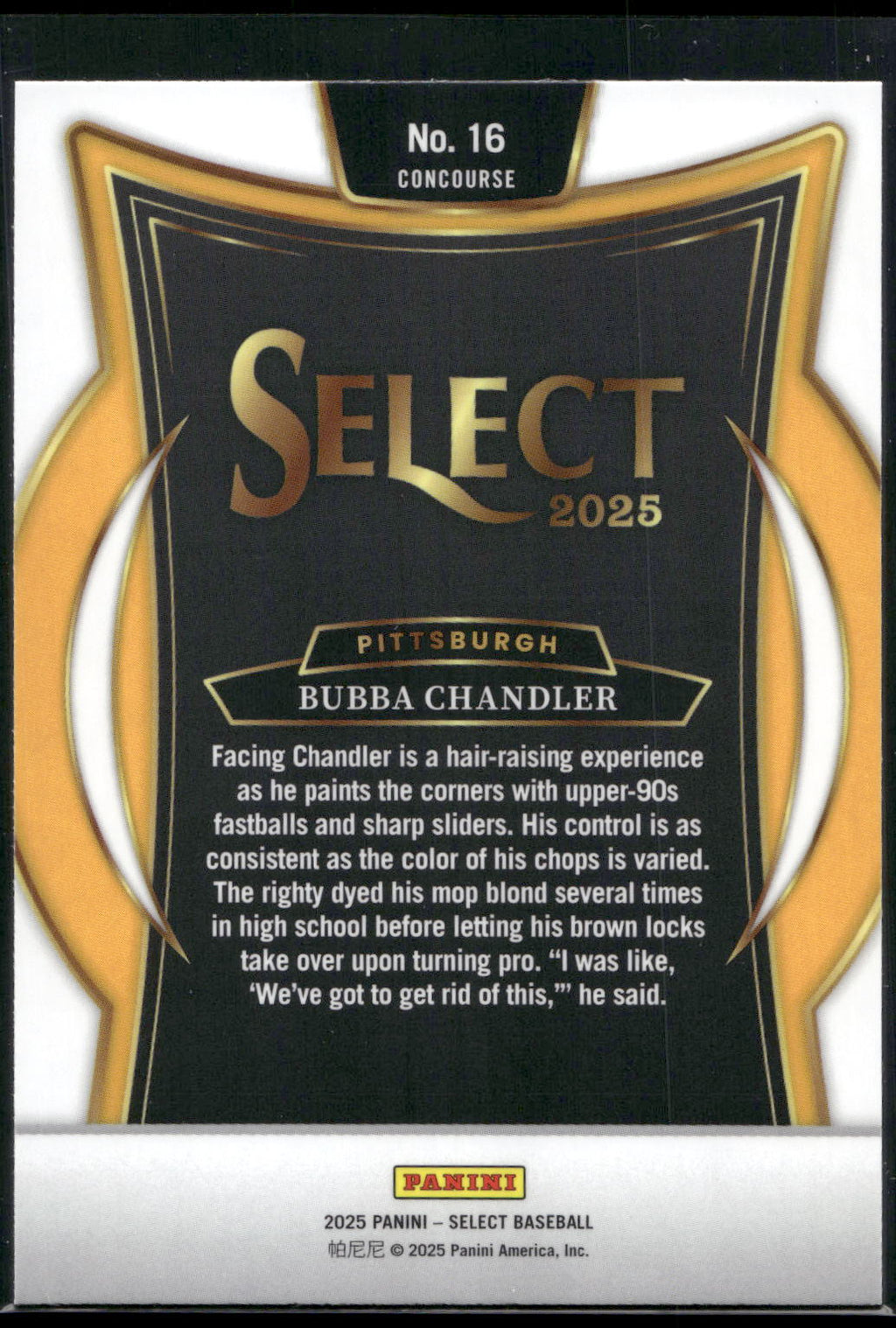 2025 Panini Select #16 Bubba Chandler