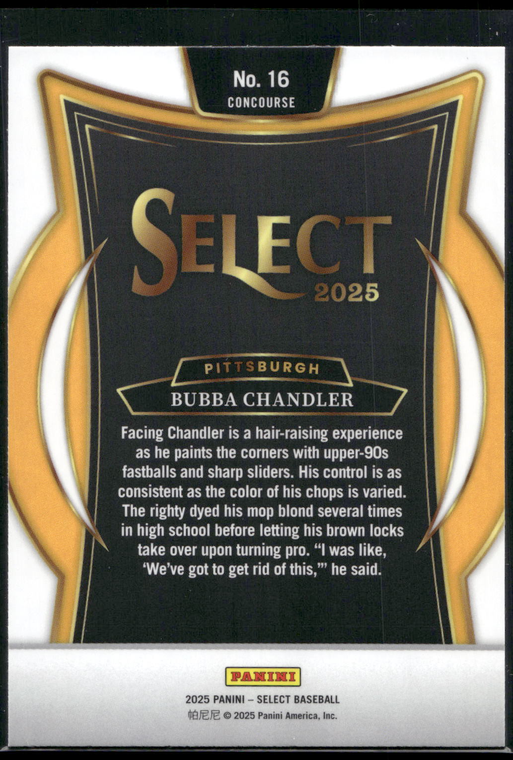 2025 Panini Select #16 Bubba Chandler