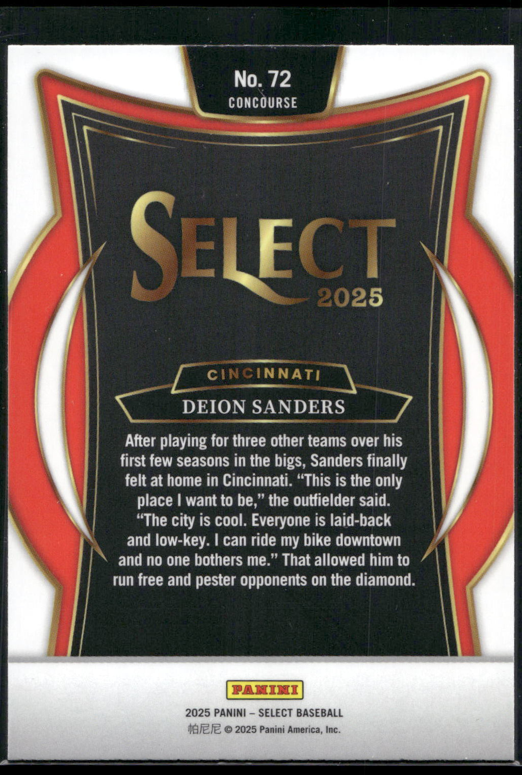 2025 Panini Select #72 Deion Sanders