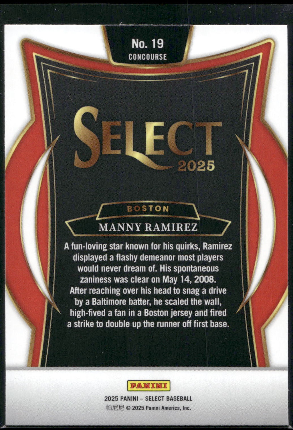 2025 Panini Select #19 Manny Ramirez