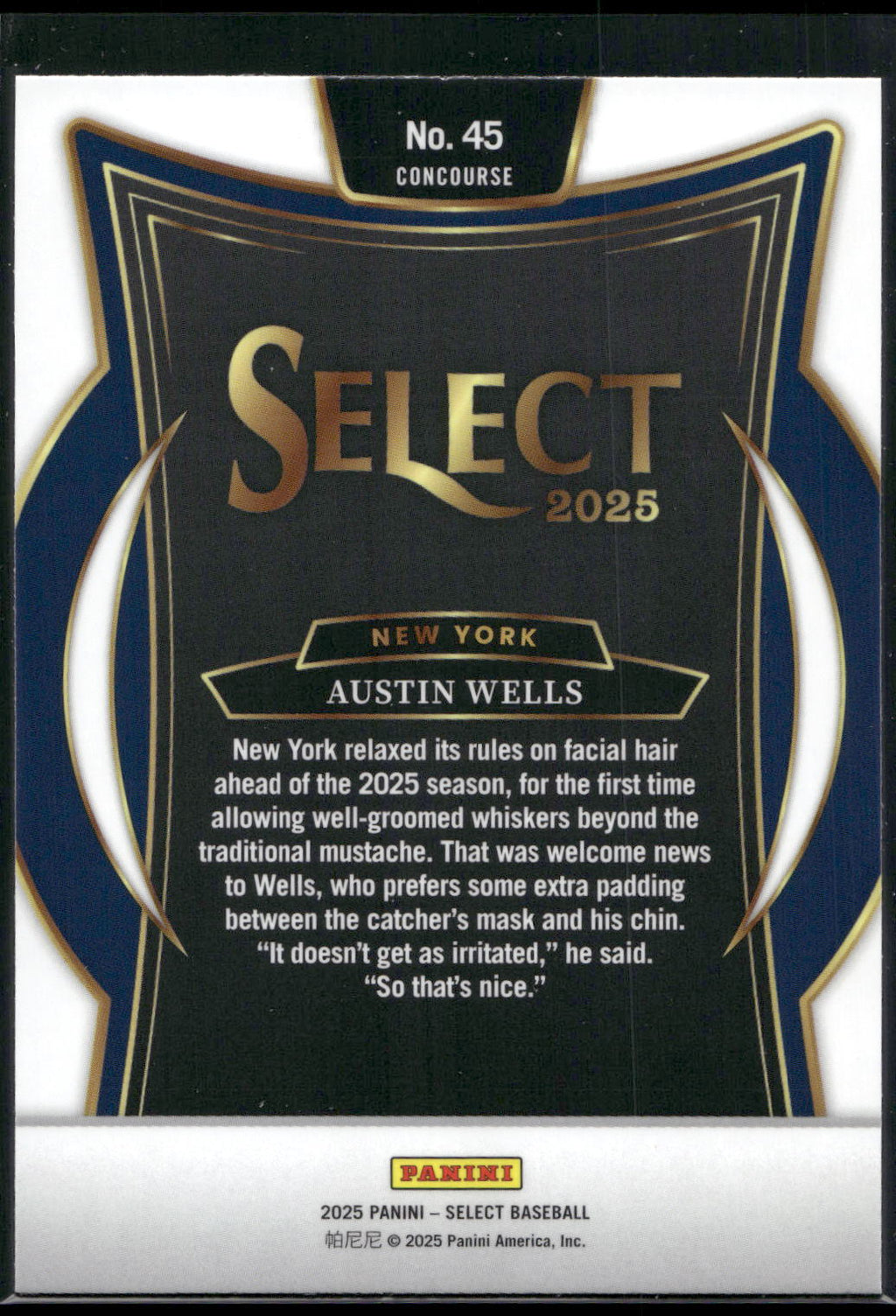 2025 Panini Select #45 Austin Wells