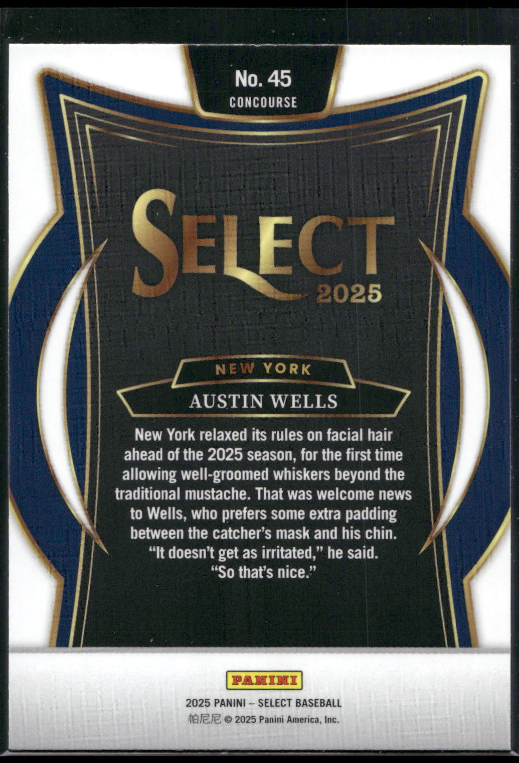 2025 Panini Select #45 Austin Wells