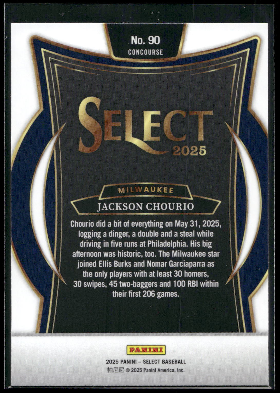 2025 Panini Select #90 Jackson Chourio