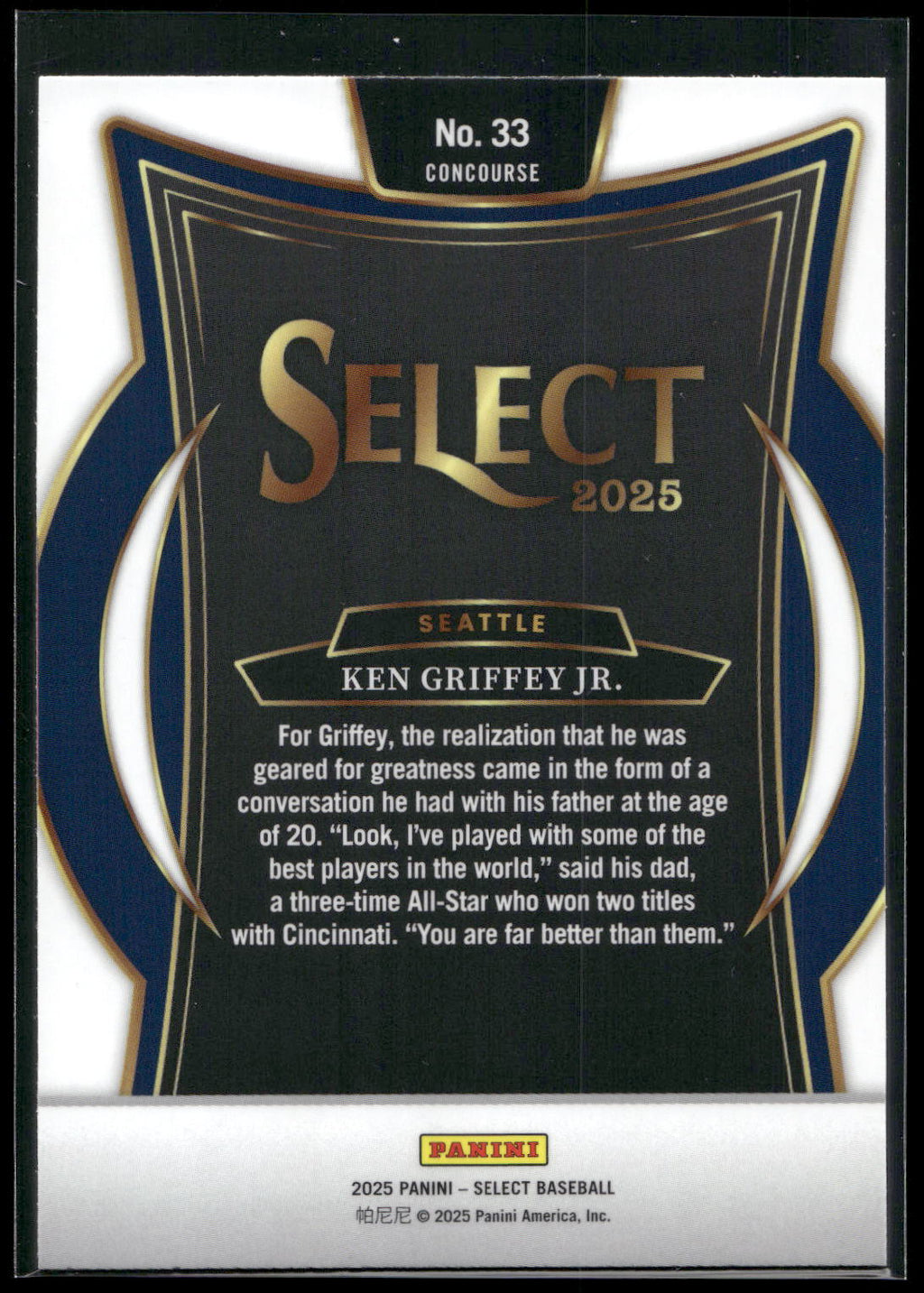 2025 Panini Select #33 Ken Griffey Jr.