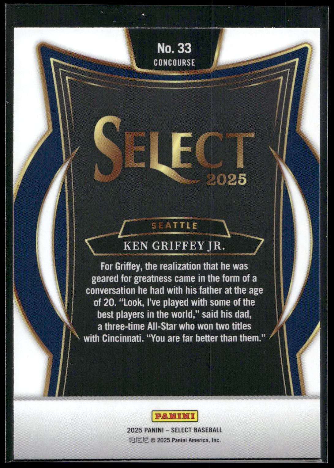 2025 Panini Select #33 Ken Griffey Jr.