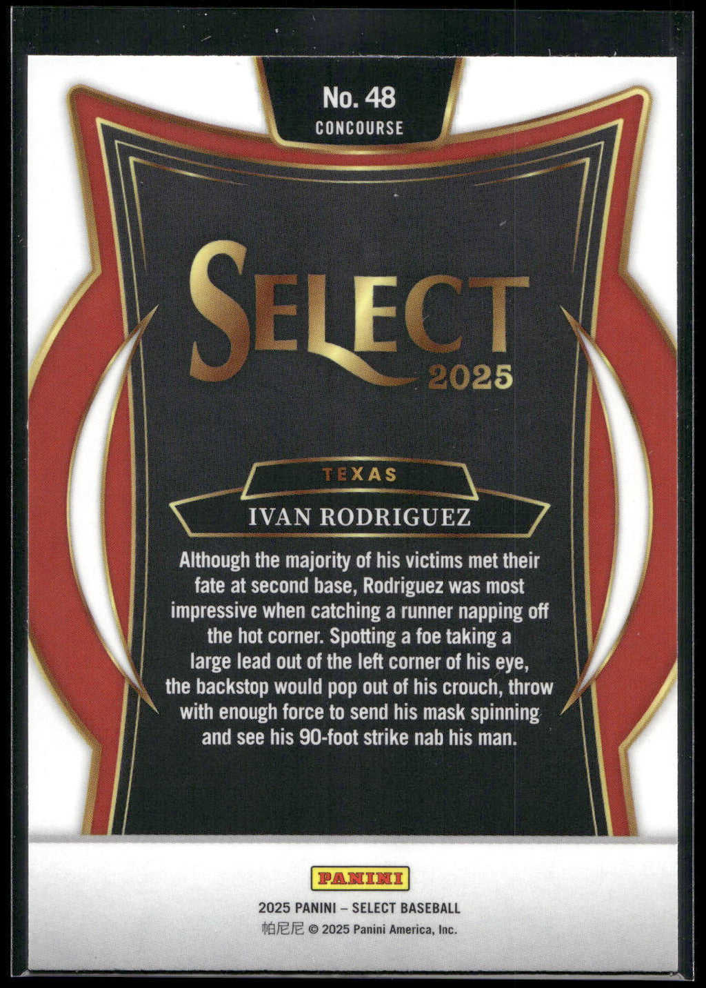 2025 Panini Select #48 Ivan Rodriguez