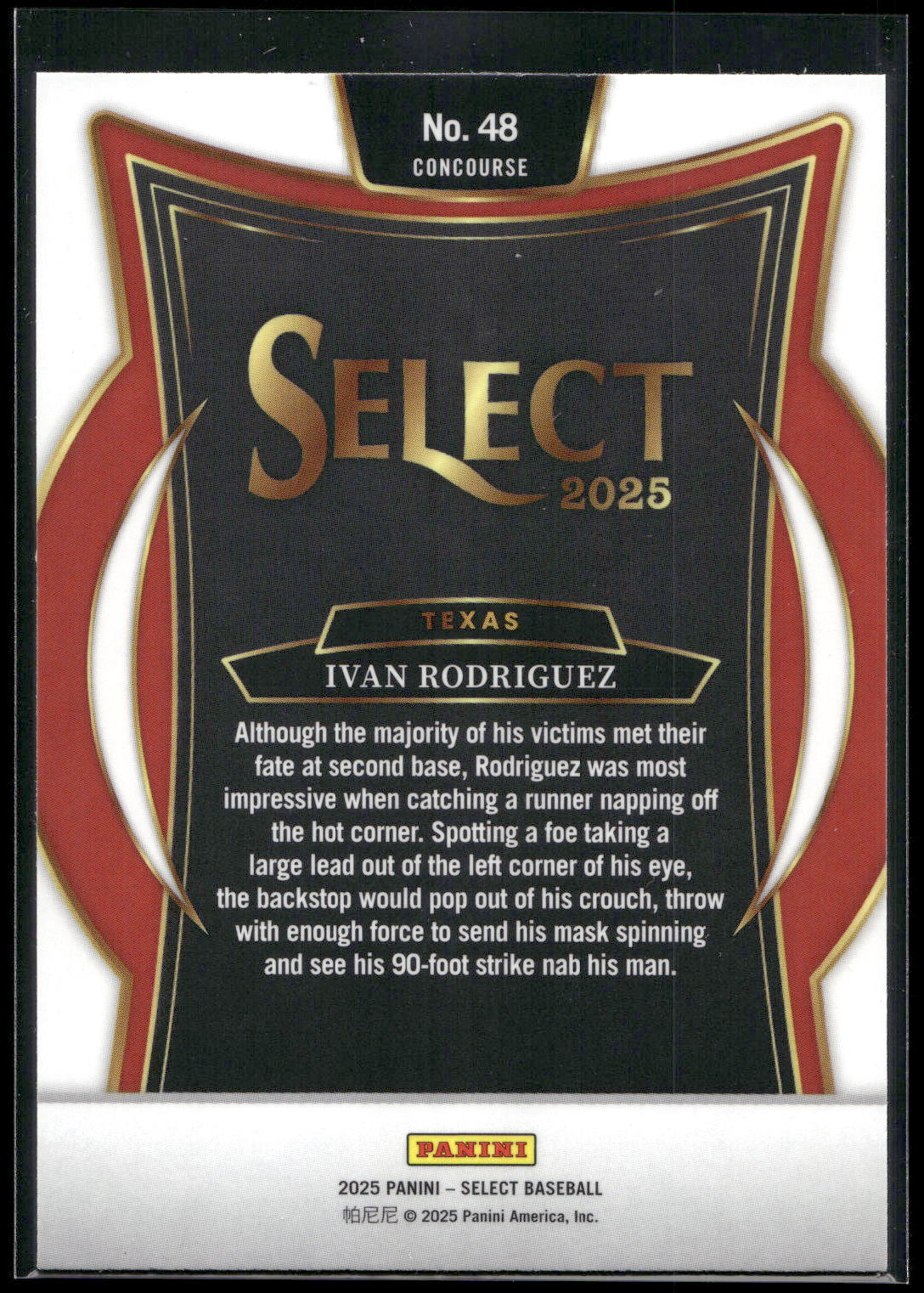2025 Panini Select #48 Ivan Rodriguez