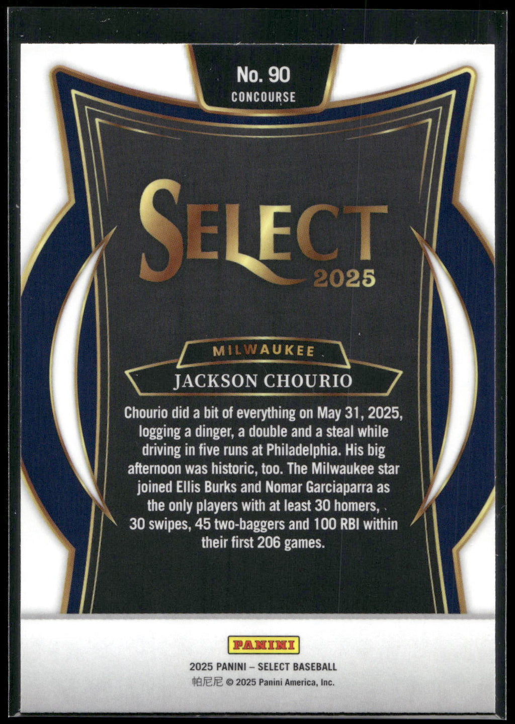 2025 Panini Select #90 Jackson Chourio