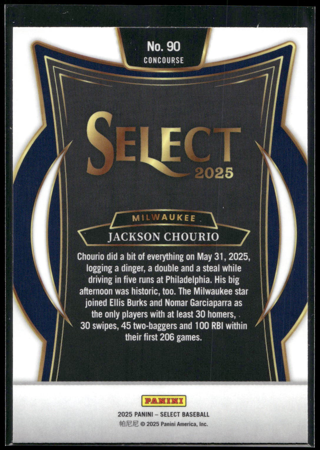 2025 Panini Select #90 Jackson Chourio