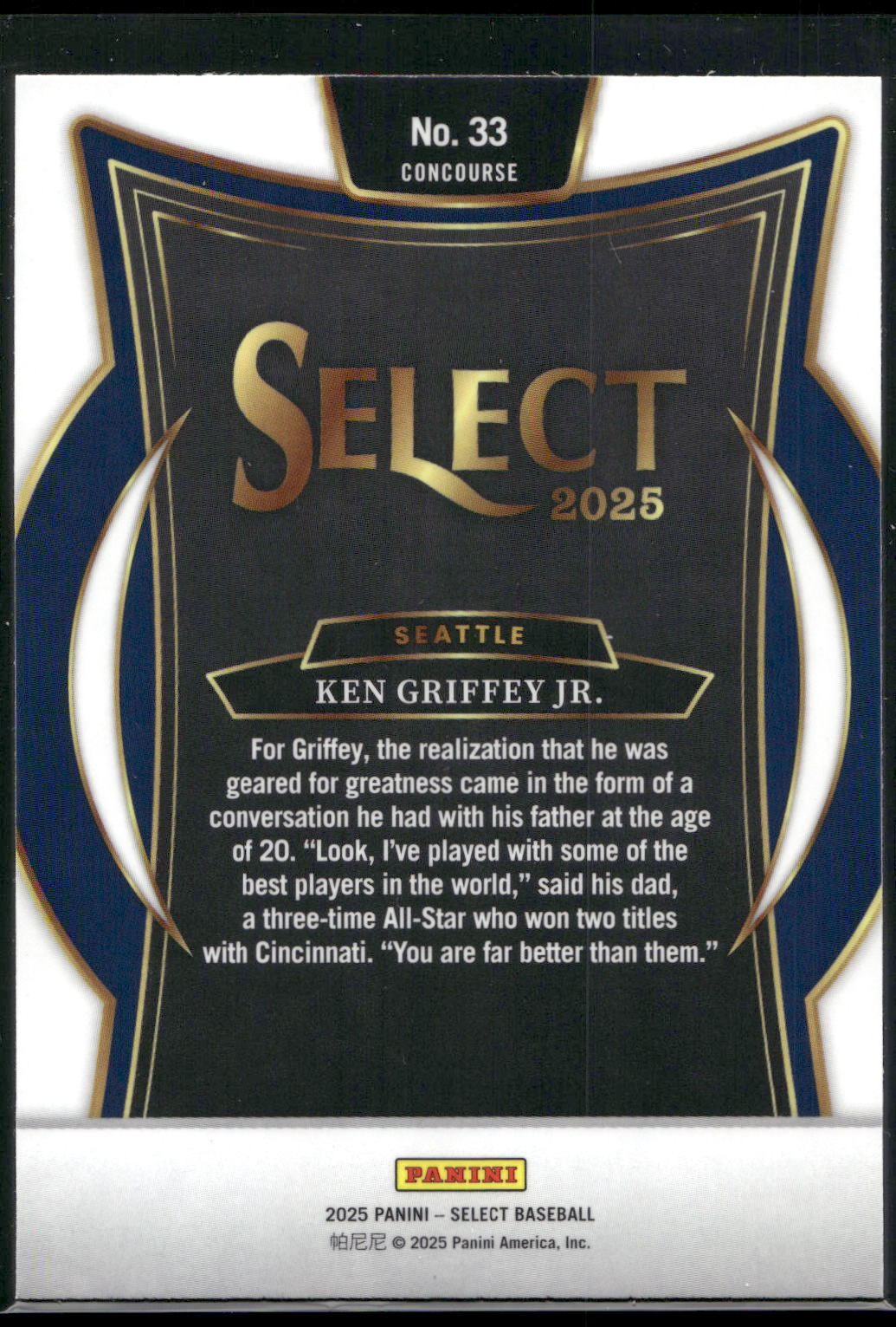 2025 Panini Select #33 Ken Griffey Jr.