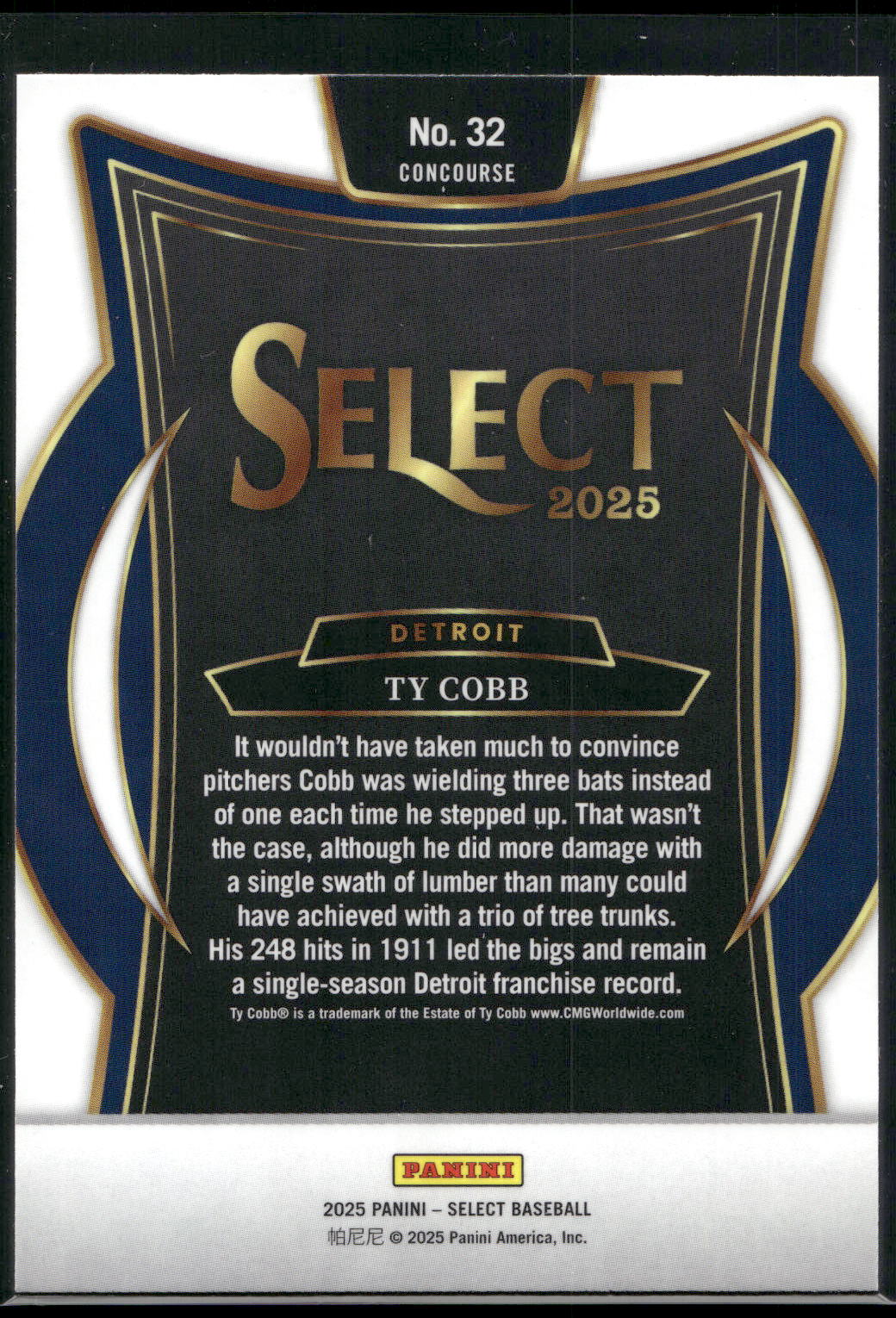 2025 Panini Select #32 Ty Cobb