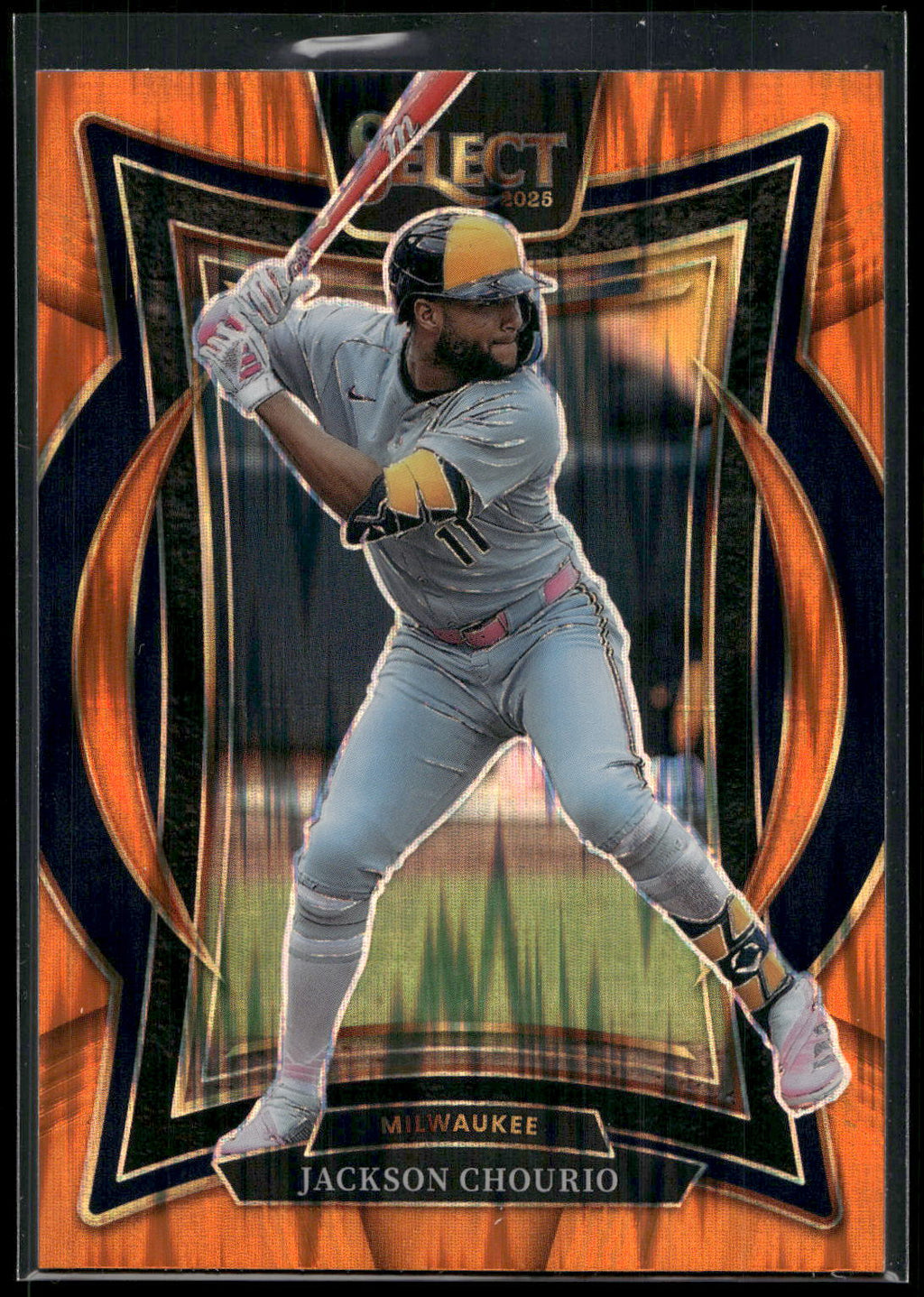 2025 Panini Select #90 Jackson Chourio Orange Flash Prizms