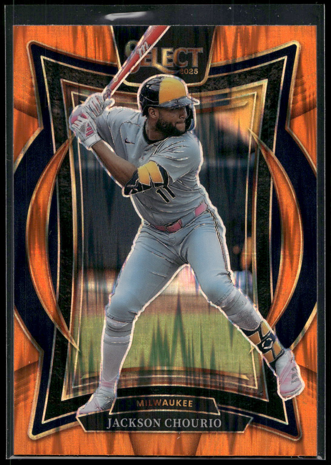 2025 Panini Select #90 Jackson Chourio Orange Flash Prizms