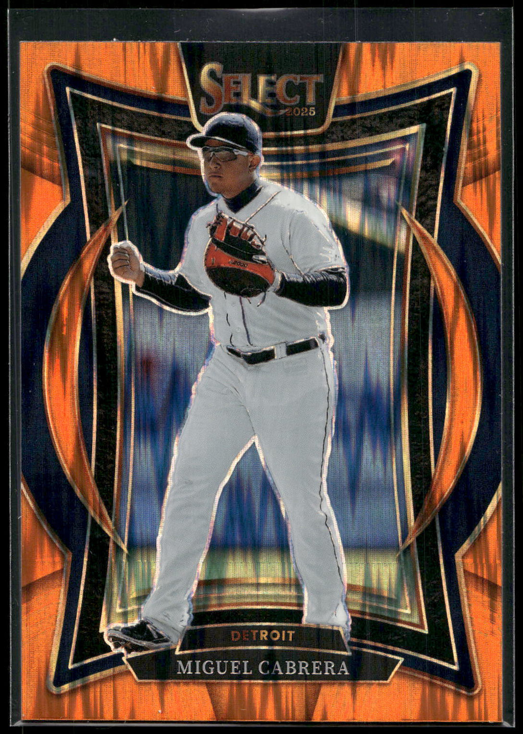 2025 Panini Select #67 Miguel Cabrera Orange Flash Prizms