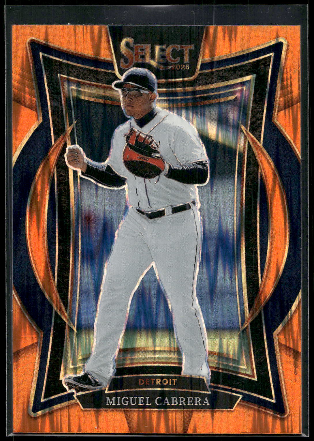 2025 Panini Select #67 Miguel Cabrera Orange Flash Prizms