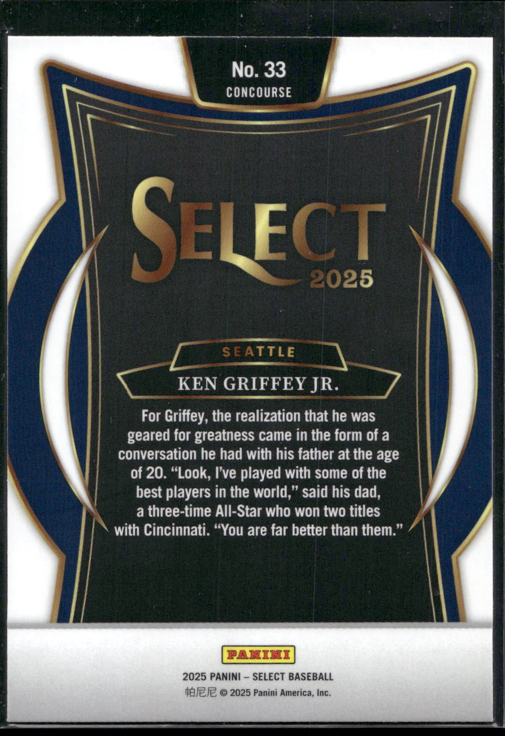 2025 Panini Select #33 Ken Griffey Jr.
