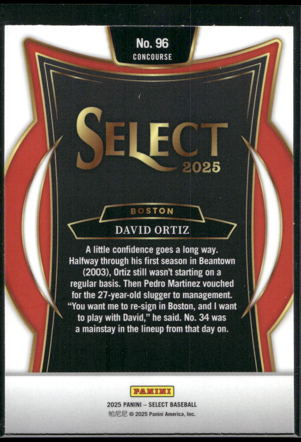 2025 Panini Select #96 David Ortiz