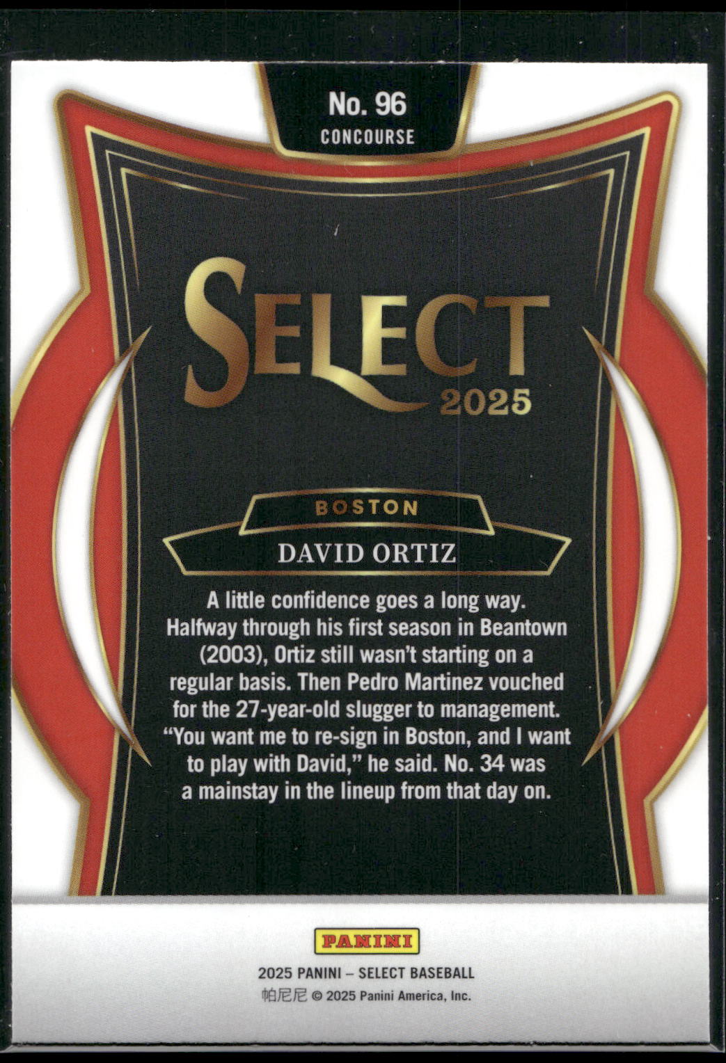 2025 Panini Select #96 David Ortiz